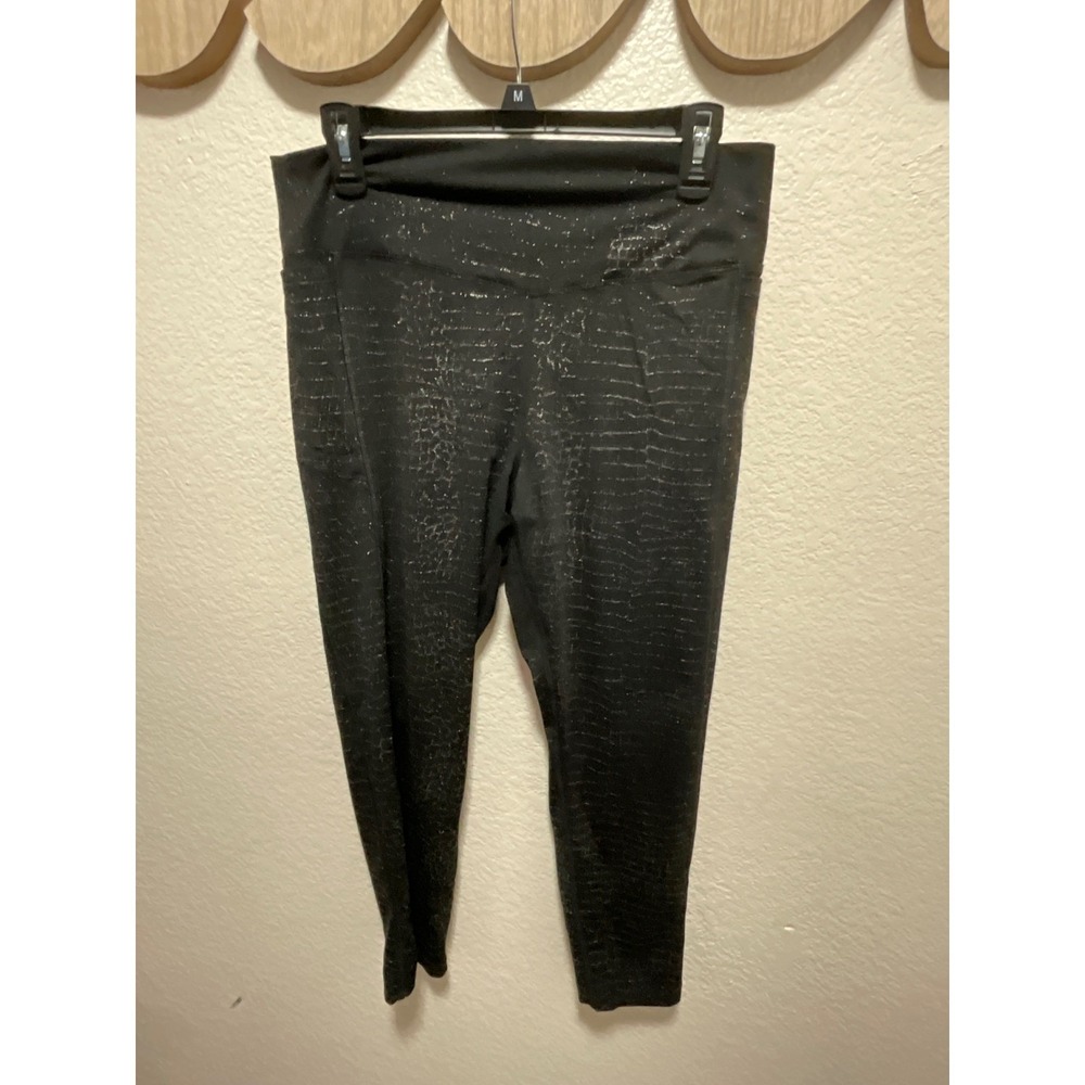 PINK VICTORIA SECRET ULTIMATE Black Shine Snake Print Leggings Womens XL